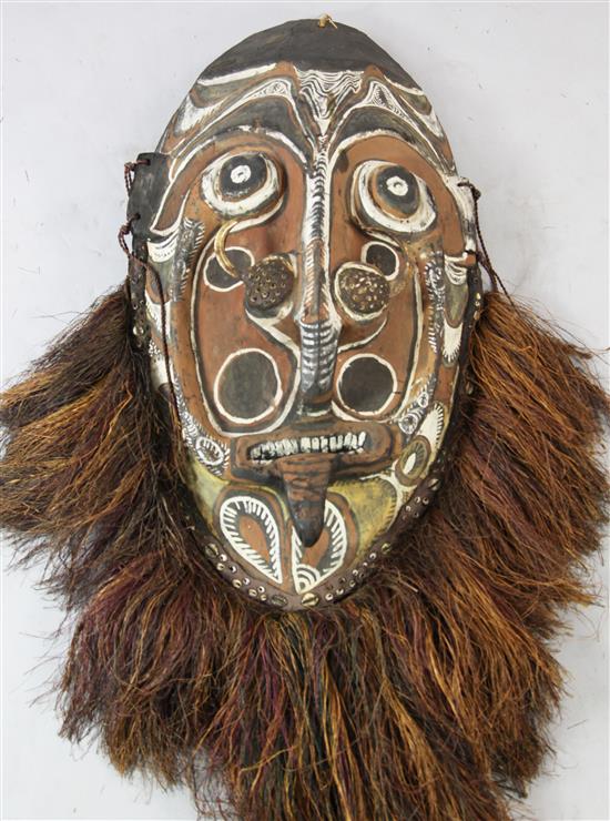 Sepik River large carved wooden gable mask